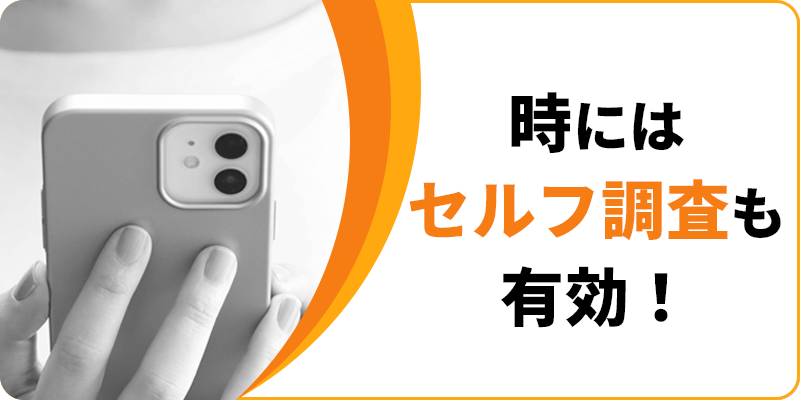 時にはセルフ調査も有効！